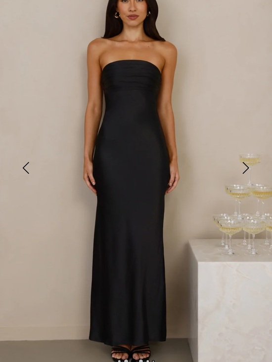 Hello Molly Dresses & Skirts - Hello Molly Strapless Black Satin Gown